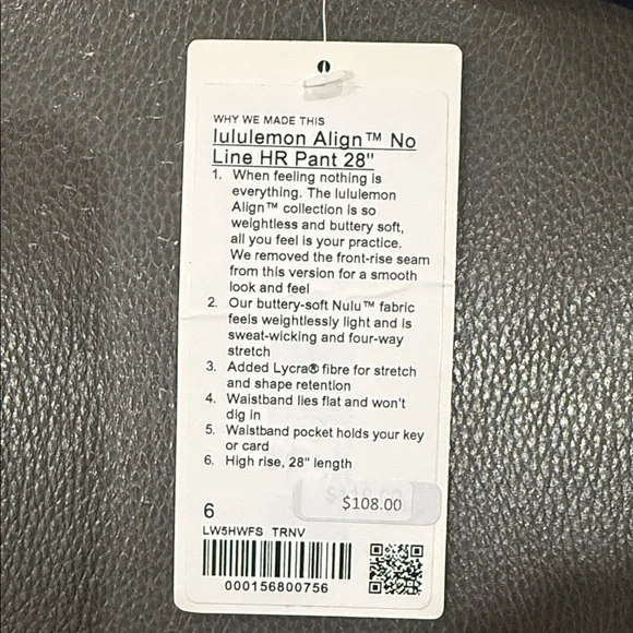 Lululemon - Align No Line™ High-Rise Pant 28" - True Navy - NEW - Picture 6 of 6